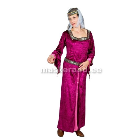 .Keskaegne naine lillakaspunases kleidis
