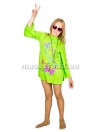 A hippie in the green dress, children