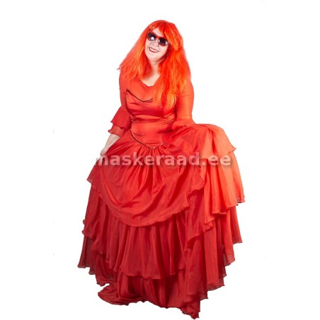 Leekivpunane pikk pidulik kleit