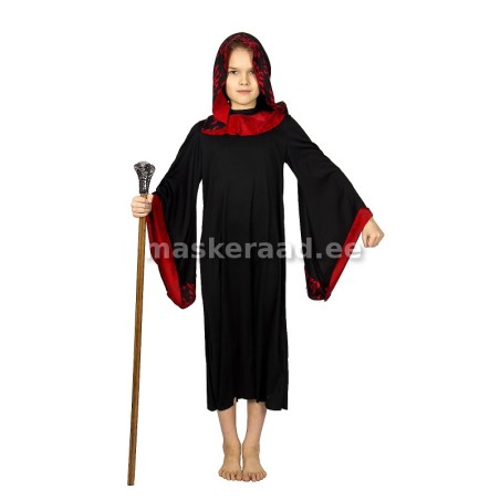 Halloween - võlur mustjas-punases rüüs
