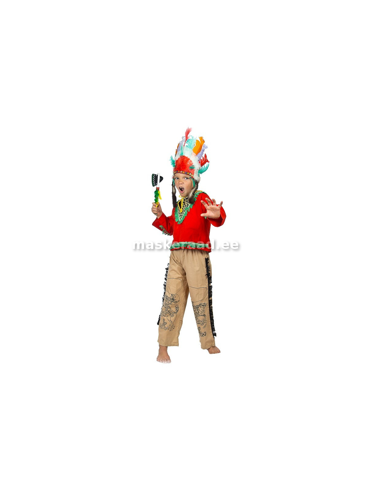 Indiaani poiss punase pluusiga