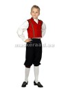 Rahvuslikus rõivas poiss punase vesti ja põlvpükstega