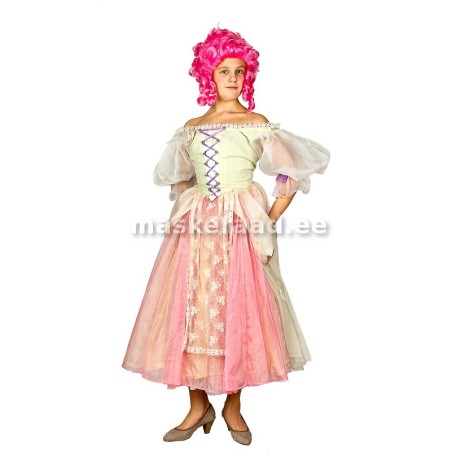 Printsess heleroosa-rohelises pitsivahus