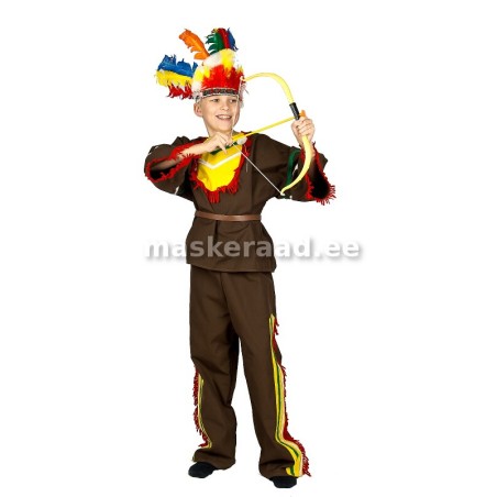 Indiaani poiss tumepruunis rüüs