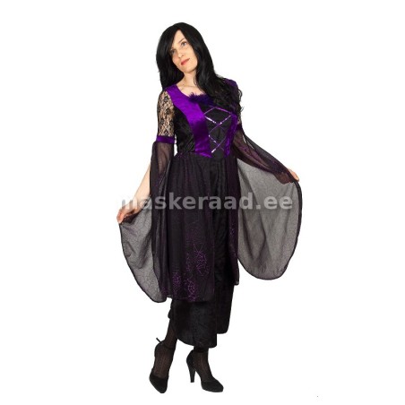 Halloween, nõiakleit lilla ja mustaga