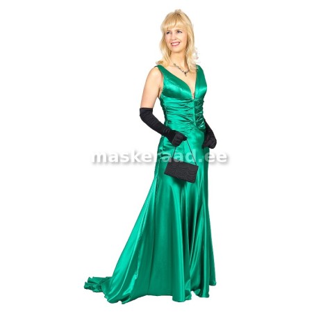 Pidulik smaragdroheline pikk kleit