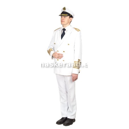 Kapten Hatteras valges, kuldsete pagunitega paraadvormis