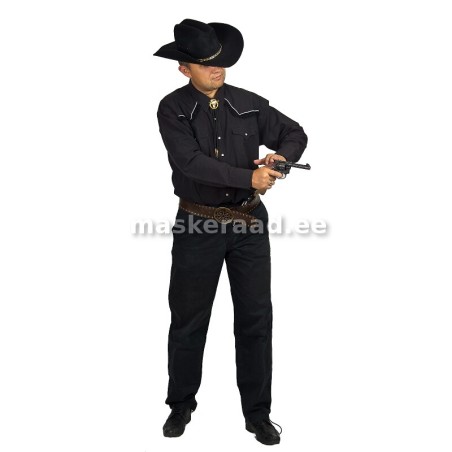 Kauboi mustas narmastega särgis