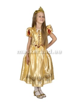 Snow white in a gold dress