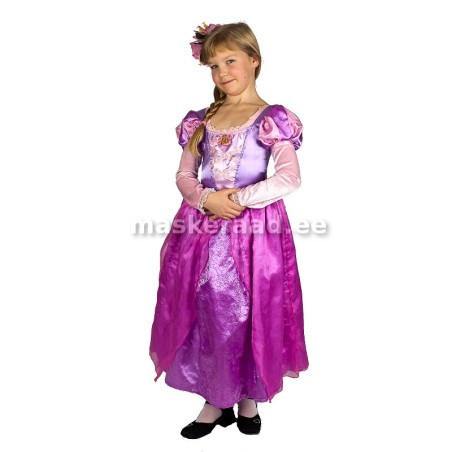 Rapuntsel roosakaslillas kleidis
