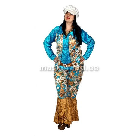 70-ndad hipi siniselillelises kostüümis