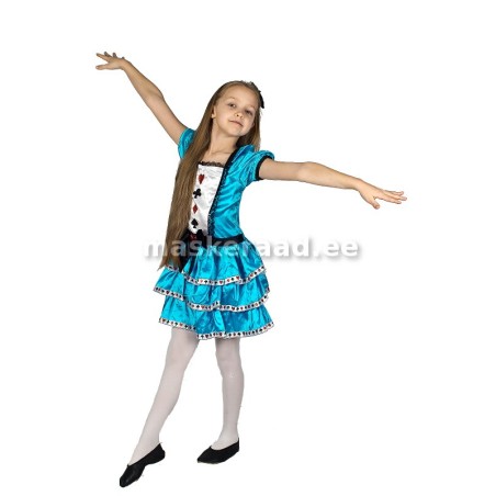 Alice satsilise sinise kleidiga