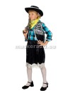 A Cowgirl in a black fringed skirt