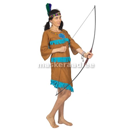 Indiaani naine siniste narmastega kleidis