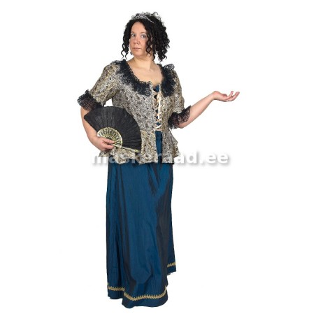 .Mõisaproua sinisest brokaadist seelikuga