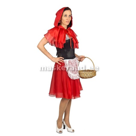 Punamütsike siidise punase seelikuga