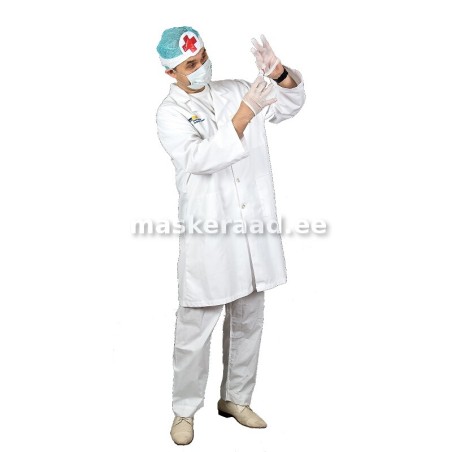 A medical professional, a doctor's white coat pants