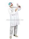A medical professional, a doctor's white coat pants