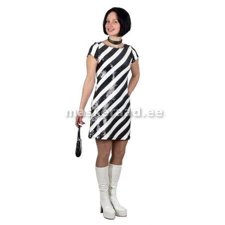 60-70ndate mustvalge litterkleit