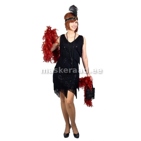 20 -30-ndad must diagonaalsete narmaste ja litritega kleit