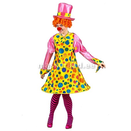 Kloun kollases täpilises kleidis