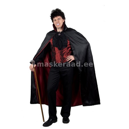Dracula tumepunase läikiva pluusiga