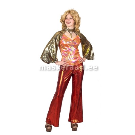70-80ndad, läikivate punaste pükstega diskokostüüm
