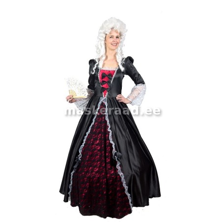 .Kuninganna mustpunases krinoliinkleidis