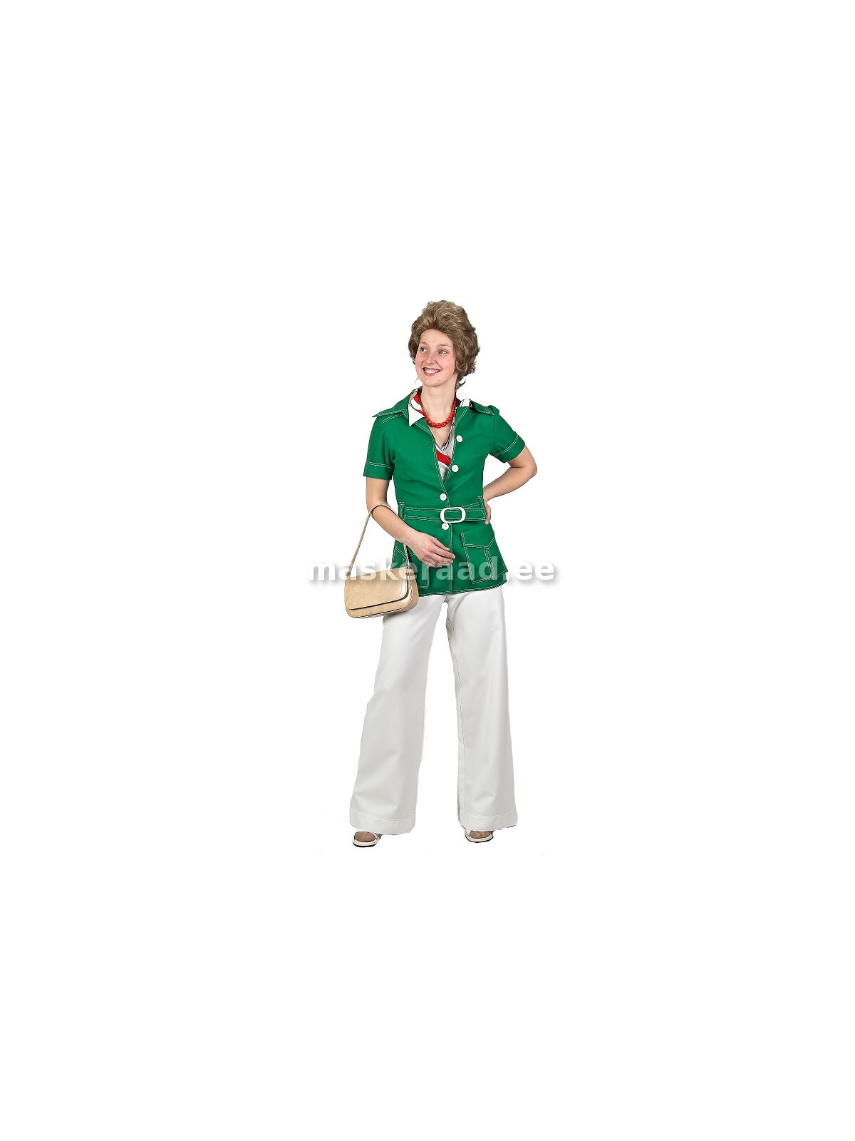 70-' 80s, a green jacket and white pants set