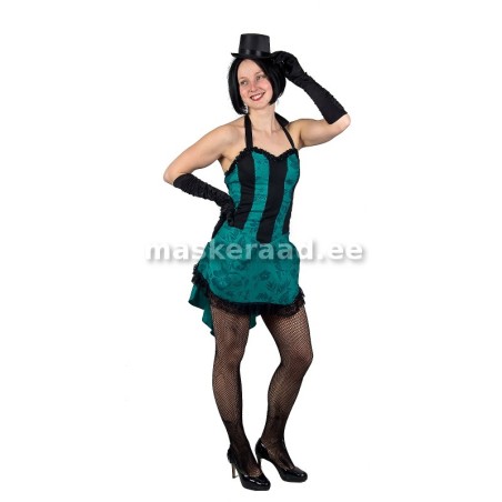 Burleskitar tumerohelises korsetis