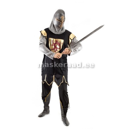 .Keskaegne rüütel mustas ja kuldses rüüs