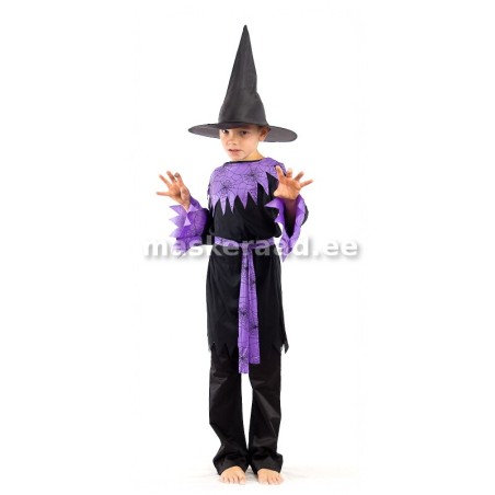 Halloween - võlur lillade ämblikuvõrgu ribadega