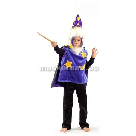 Halloween - võlur pehme sinise rüü ja mütsiga