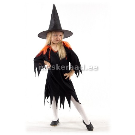 Halloween-võlurnõid in black with a red collar and nõiapildiga ...