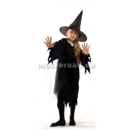 Halloweeni võlurnõid punase krae ja õhulise keebiga ürbis