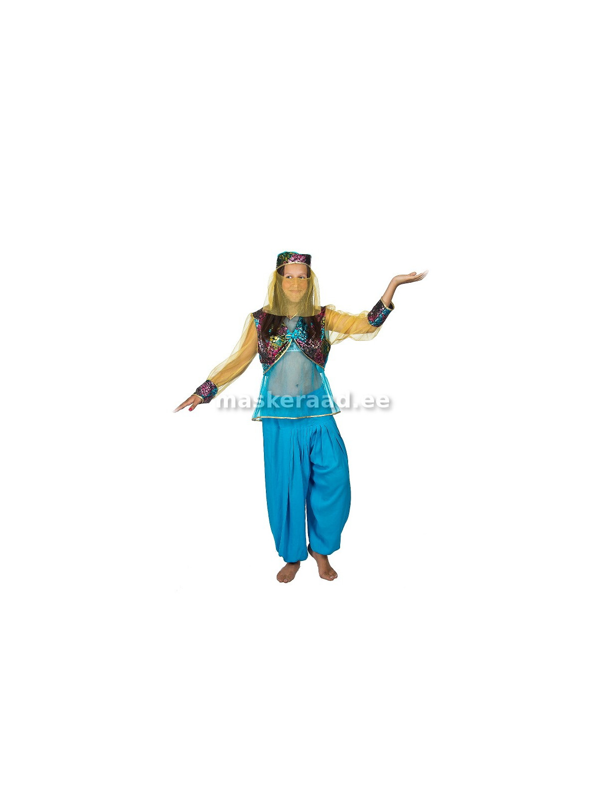 Arabic belly dance costume, blue Jasmine