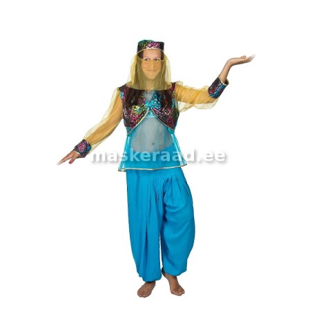 Arabic belly dance costume, blue Jasmine