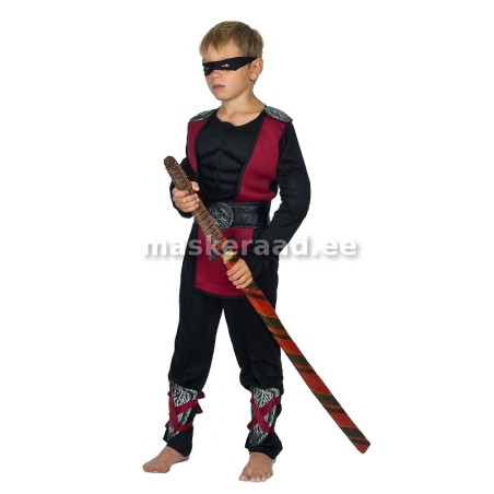 Ninja musklite ja tumepunase turvisega