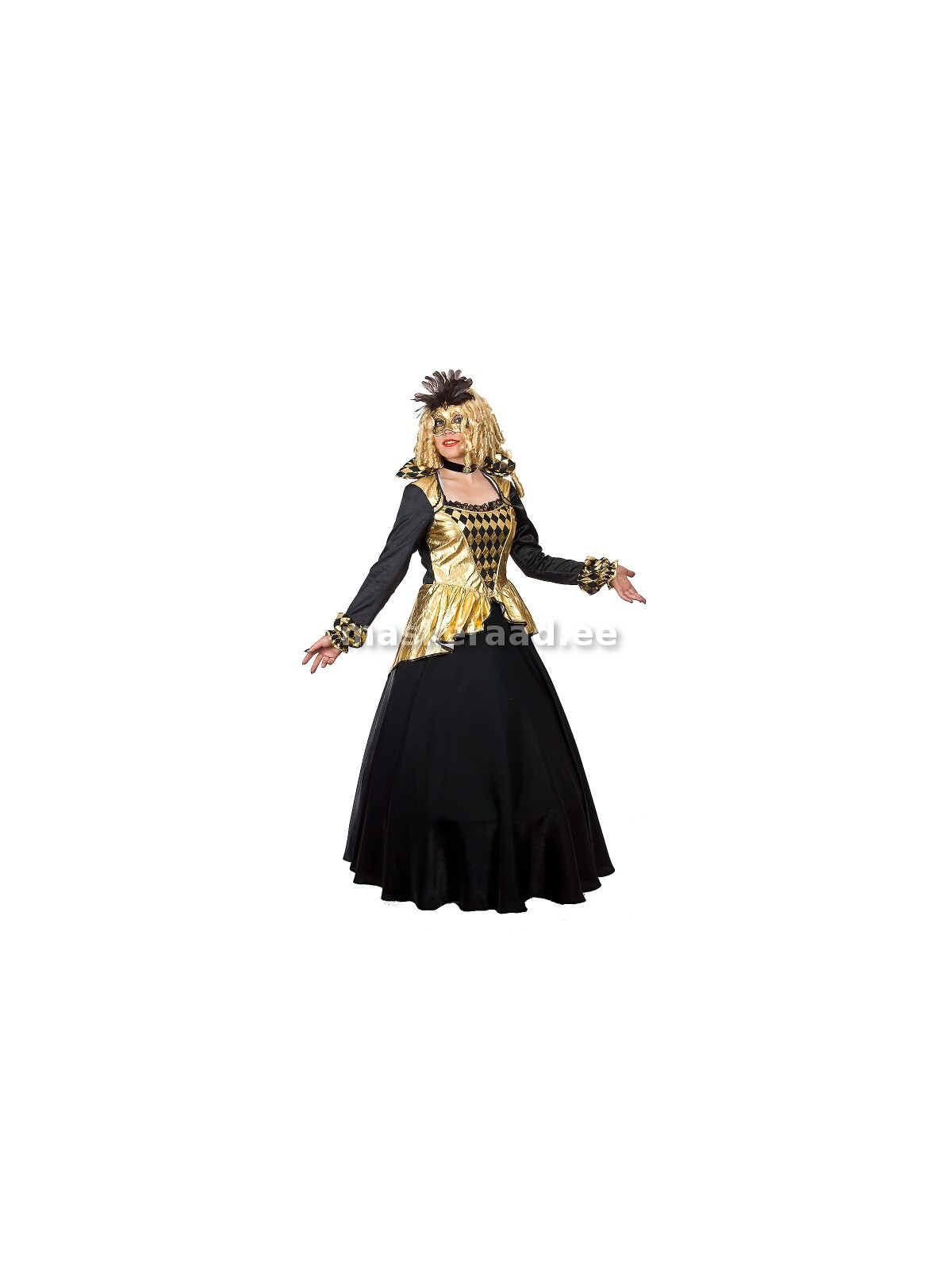 .. Maskiballikleit gold-mustaruuduline