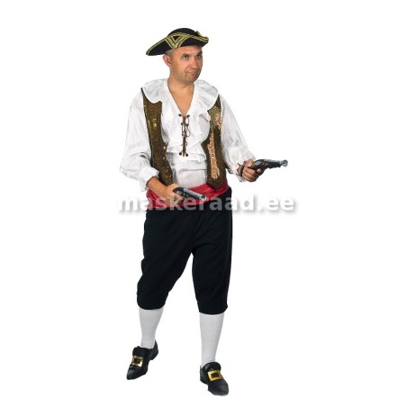 Pirate shirt and shiny gold jacket