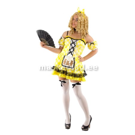 . The medieval fair beauty in the yellow minikleidis