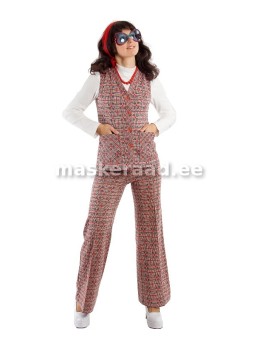 70-ndad roosakirju pükskostüüm