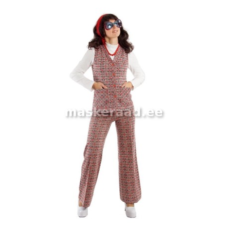 70-ndad roosakirju pükskostüüm