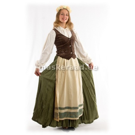 .Keskaegne talutüdruk roheka seelikuga