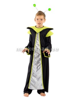 An alien with a green...