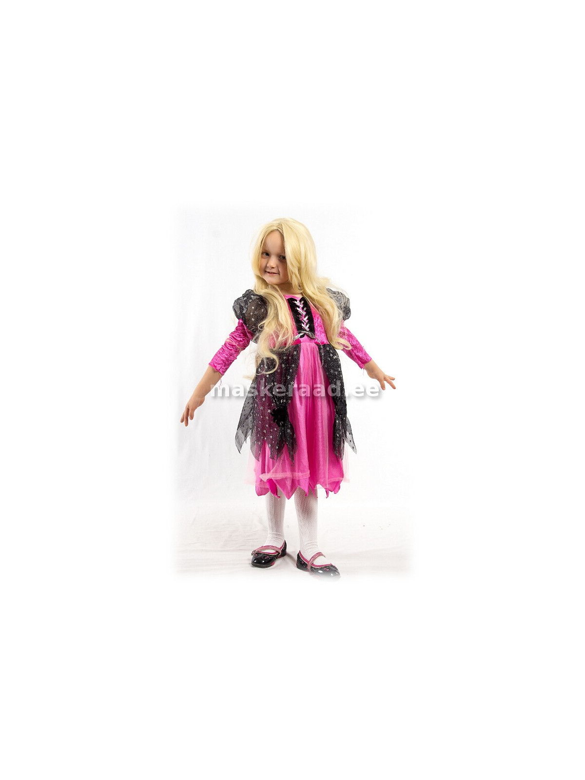 Printsess roosas kleidis musta sifooniga