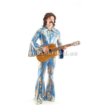 70-ndate sinikuldne läikiv kombinesoon