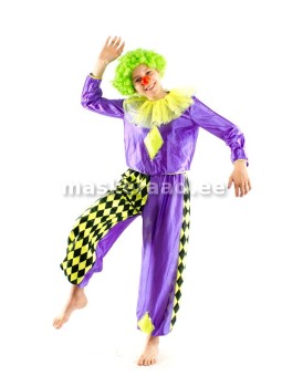 Kloun lilla ja neoonkollasega