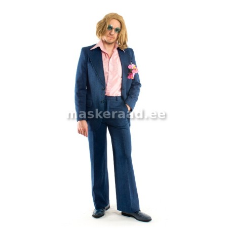 70-ndate tumesinine krimpleenülikond