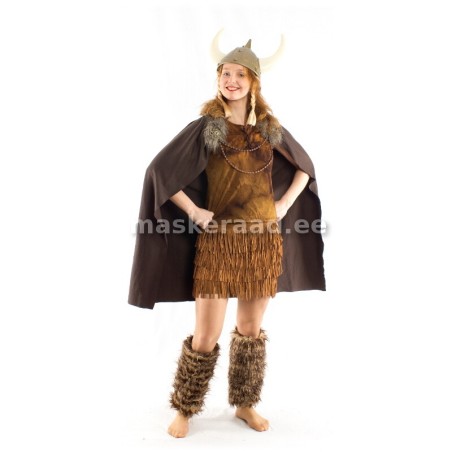 Viikingitüdruk nahkses narmalises seelikus